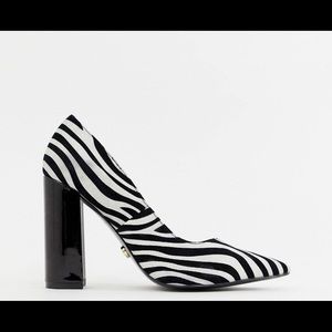 RIVER ISLAND ZEBRA PRINT BLOCK HEEL SHOE